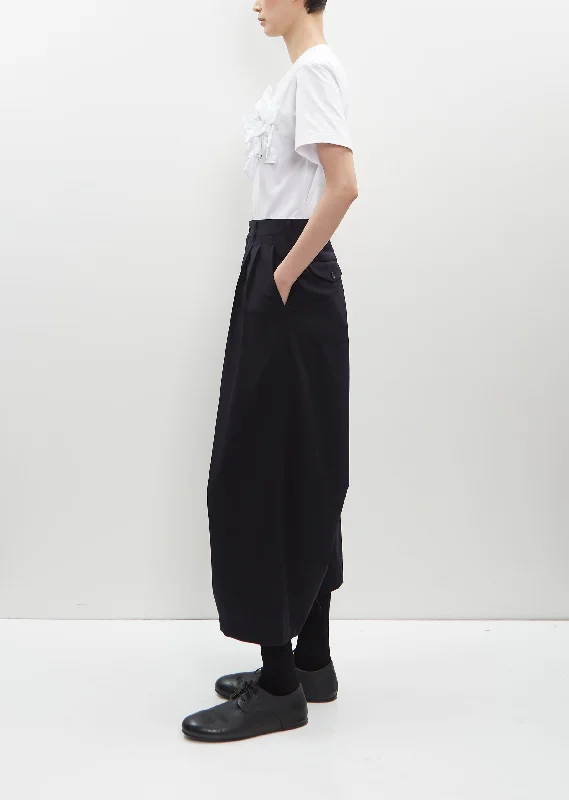 Wool Gabardine Cropped Pants