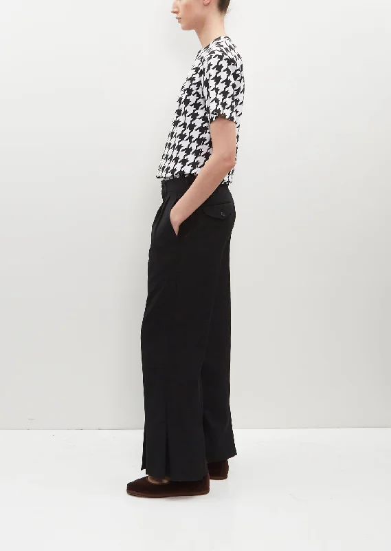 Wool Paneled Hem Pants