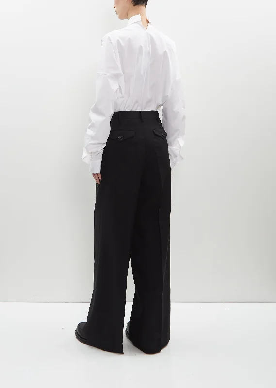 Tropical Wool Pleated Pants