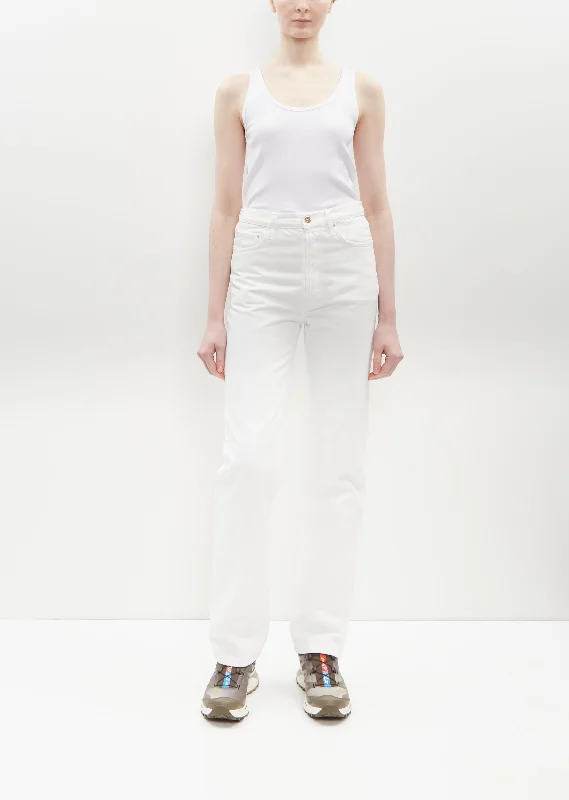 Classic Cut Denim Full Length — White