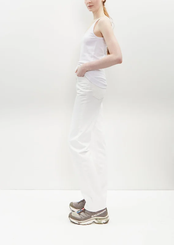 Classic Cut Denim Full Length — White