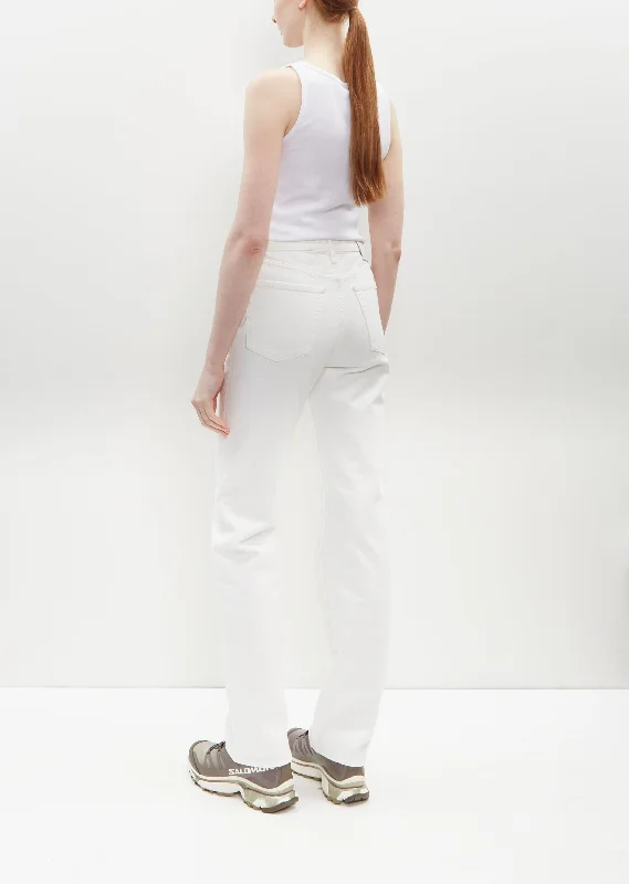 Classic Cut Denim Full Length — White