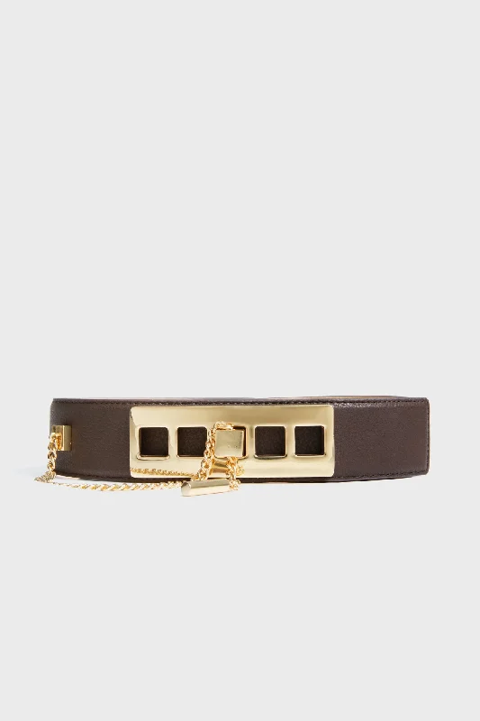 Chocolate and Gold Colette Belt