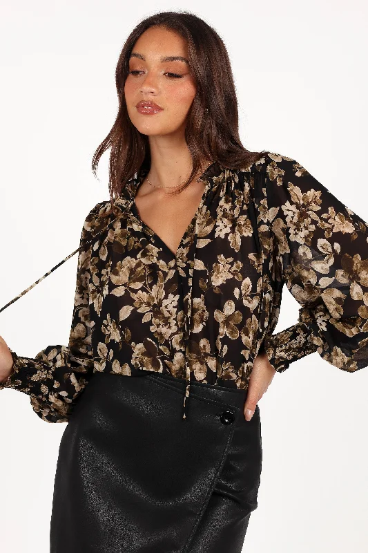 Daphne Top - Midnight Taupe