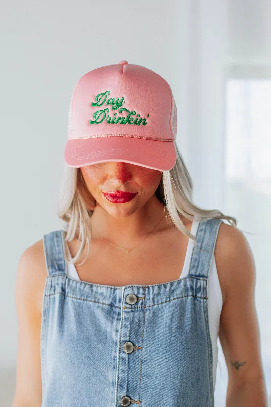 Day Drinkin' Trucker Hat - Flamingo