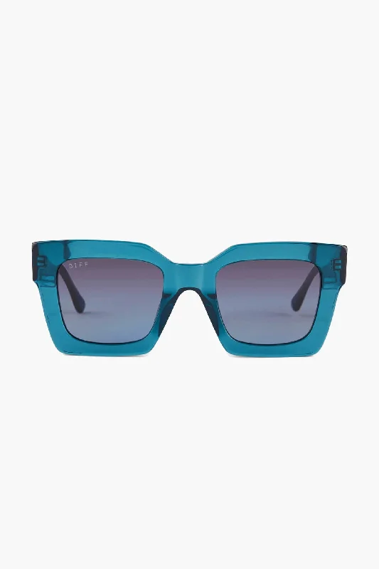 Deep Aqua Blue Gradient Dani Sunglasses