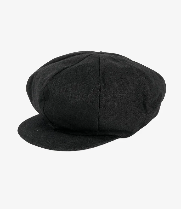 Engineered Garments Newsboy Cap - Black Cotton Brushed HB