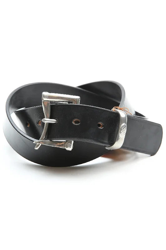 Faizey Leather 1.25"" Quick Release Pewter Buckel Belt - Black