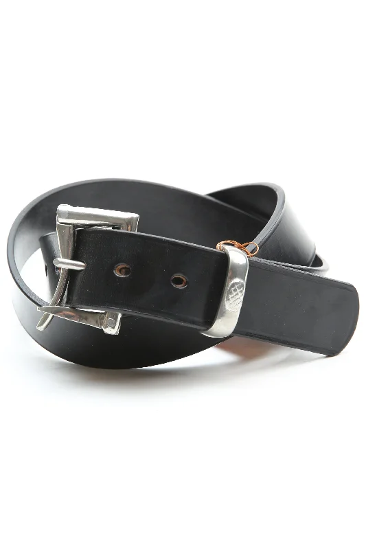 Faizey Leather 1.5"" Quick Release Pewter Buckel Belt - Black