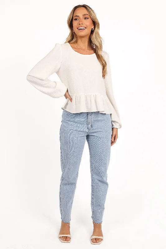 Melody Long Sleeve Top - White