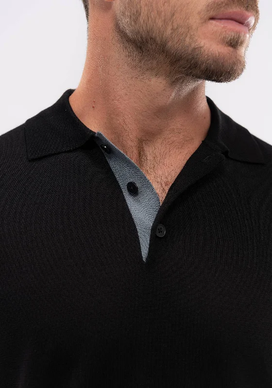 Mens Arman SS Polo - Black/Pigeon