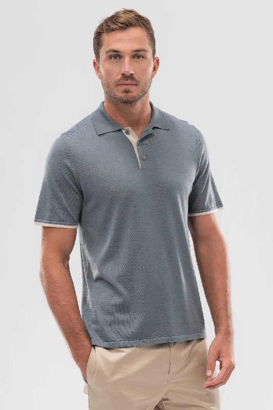 Mens Arman SS Polo - Pigeon/Coconut