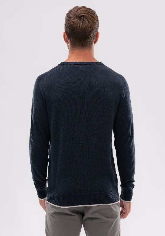 Mens Miles Crew - Dark Navy/Cucumber