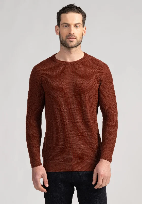 Mens Textured Rib Crew - Sienna