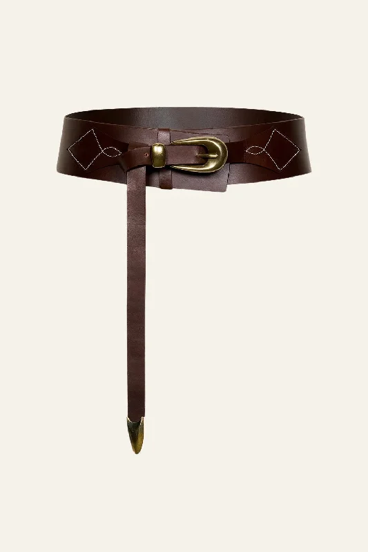 Rodeo Revelry Belt In Chocolate