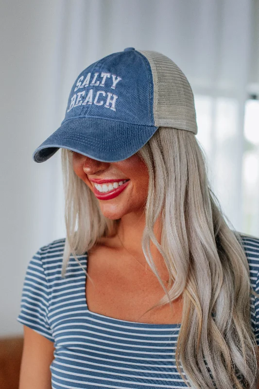 Salty Beach Baseball Cap - Denim Blue