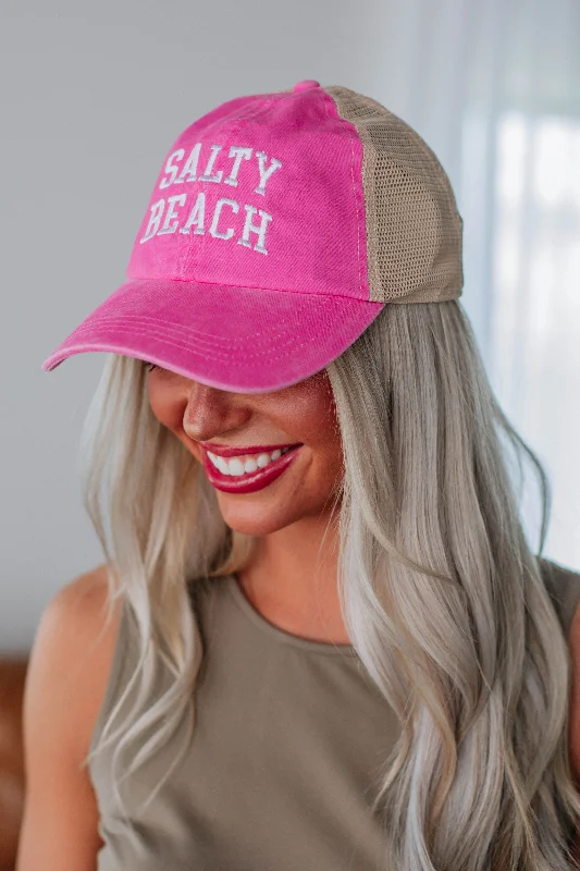 Salty Beach Baseball Cap - Hot Pink