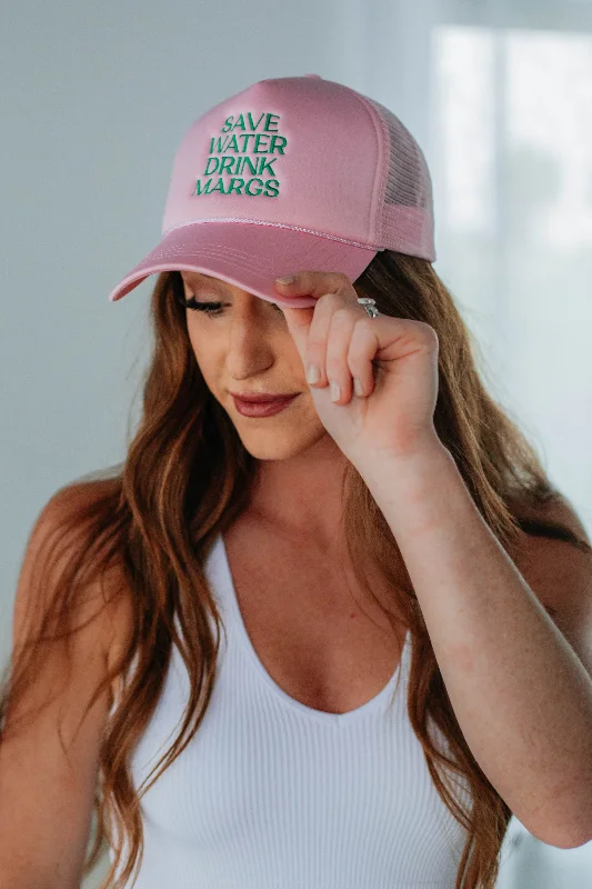 Save Water Drink Margs Trucker Hat - Flamingo