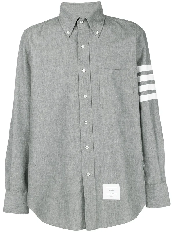 THOM BROWNE Men Straight Fit Shirt W/ 4 Bar In Chambray