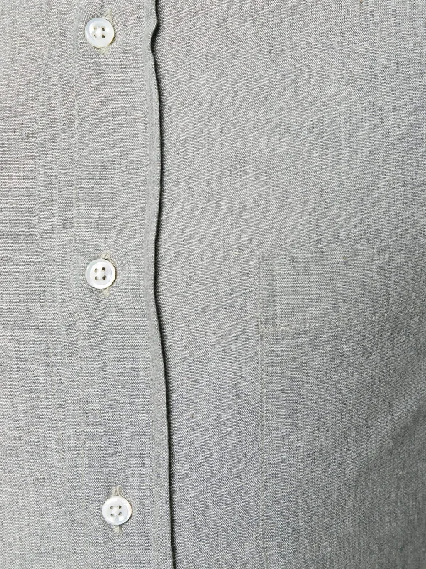 THOM BROWNE Men Straight Fit Shirt W/ 4 Bar In Chambray