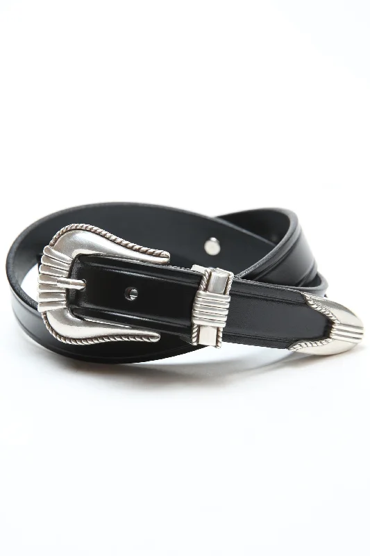 Tory Leather Silver Snaffle Bit Belt