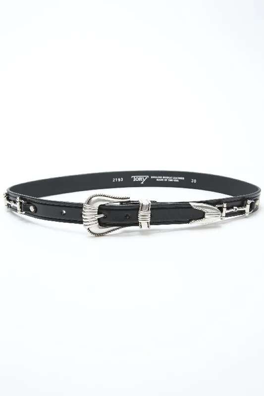 Tory Leather Silver Snaffle Bit Belt