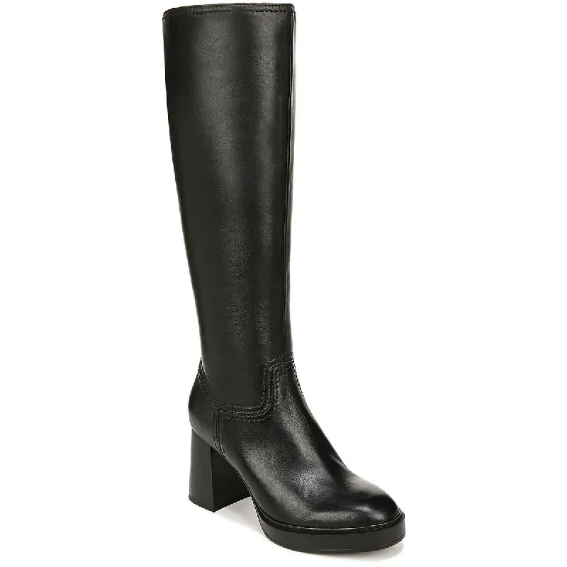 Ona Womens Leather Wide Calf Knee-High Boots