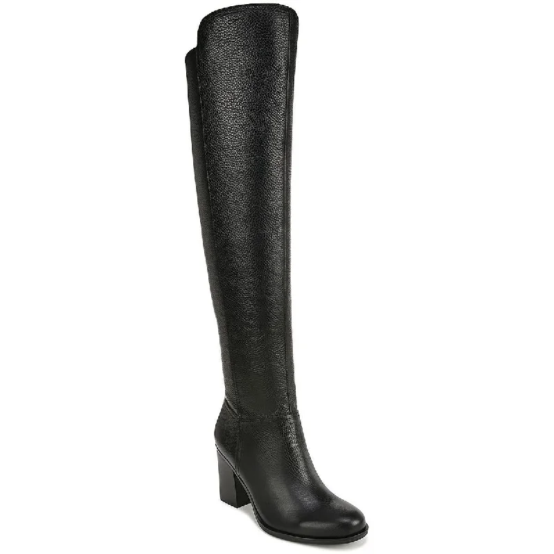 Kyrie Womens Leather Wide Calf Knee-High Boots