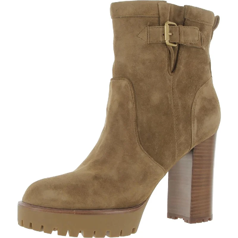 Womens Faux Suede Pull On Booties