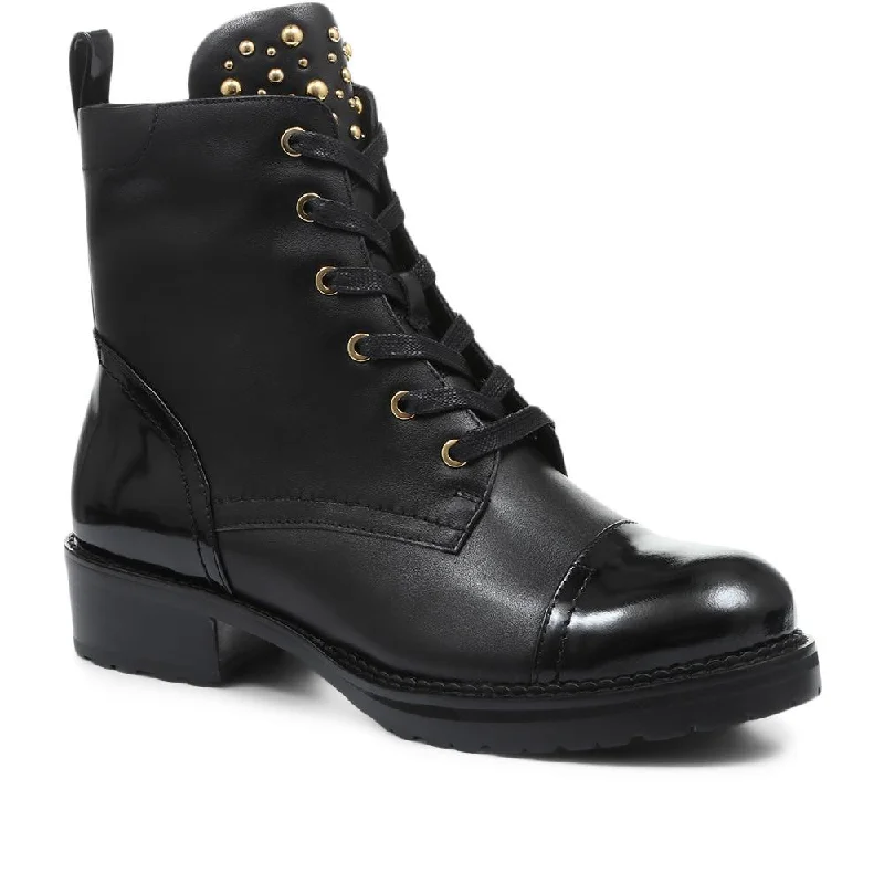 Eloise Studded Lace-Up Biker Boot - ELOISE / 318 108