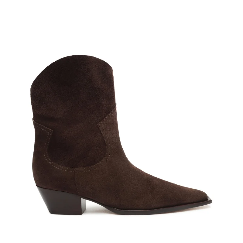 Tessie Mid Heel Cow Suede Bootie