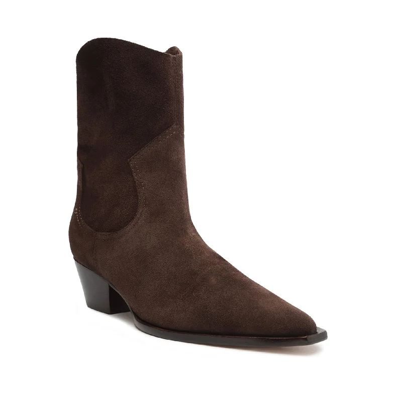 Tessie Mid Heel Cow Suede Bootie