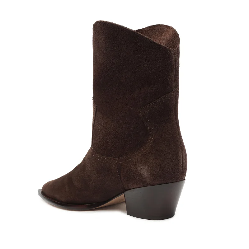 Tessie Mid Heel Cow Suede Bootie