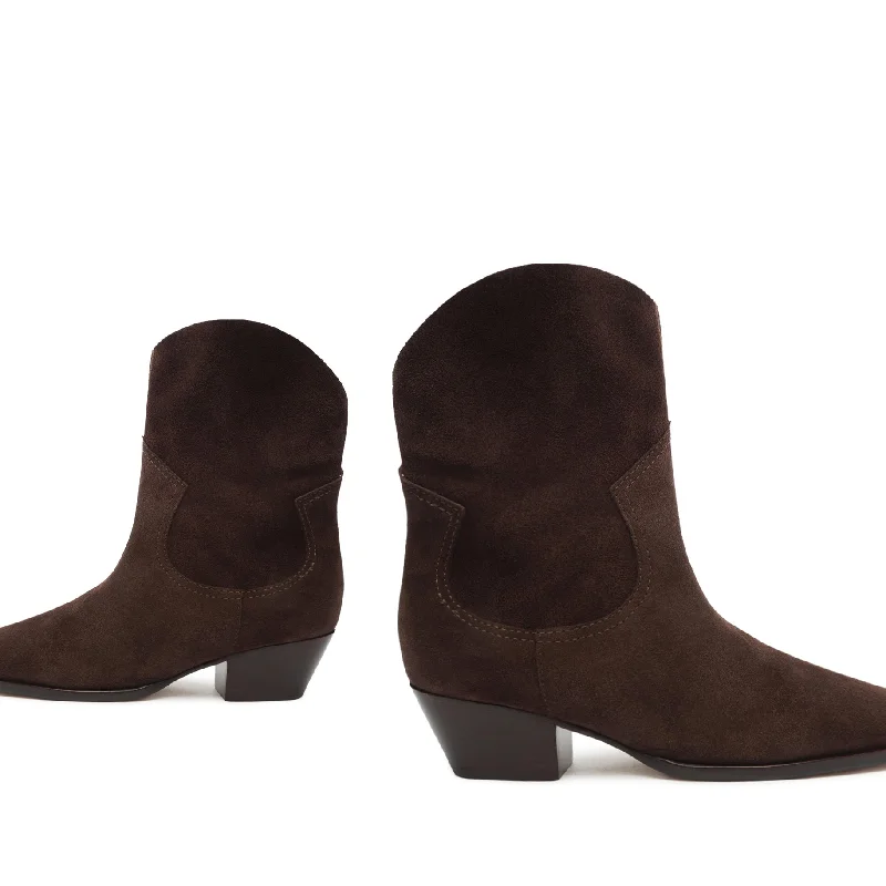 Tessie Mid Heel Cow Suede Bootie