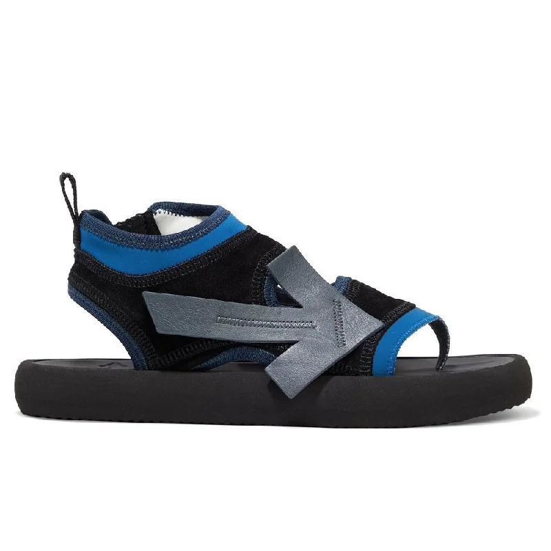 Off-White Chic Neoprene and Suede Sandals in Women's Blue