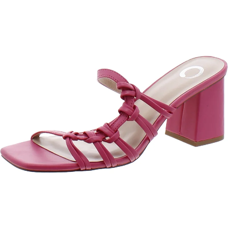 Womens Faux Leather Strappy Sandals