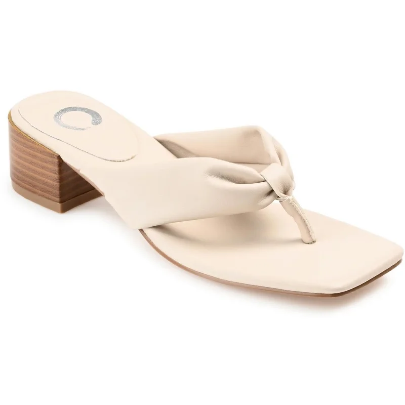 Womens Faux Leather Thong Sandals