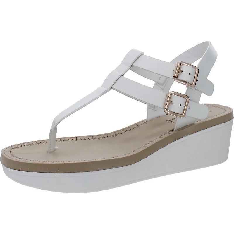 Womens Faux Leather Jelly Sandals