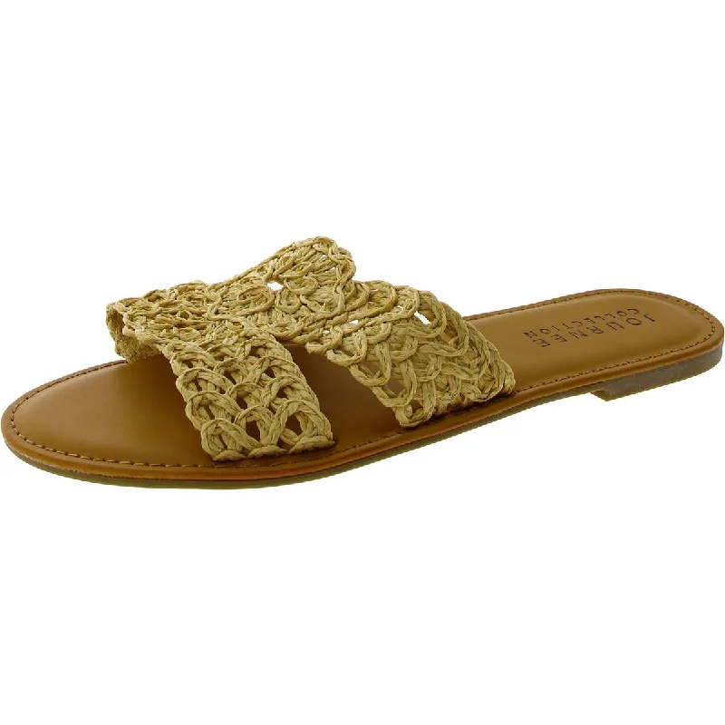 Womens Laceless Woven Slide Sandals