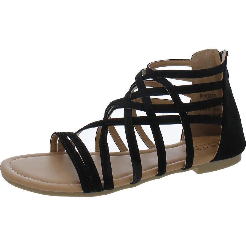 Womens Faux Suede Strappy Sandals