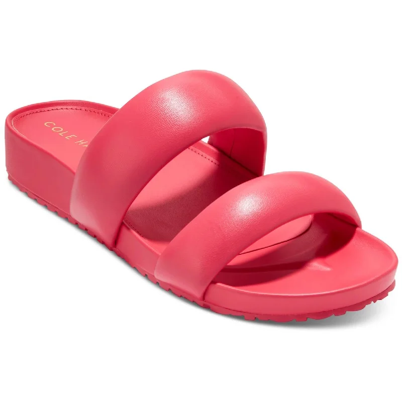 MOJAVE Womens Patent Leather Open Toe Slide Sandals