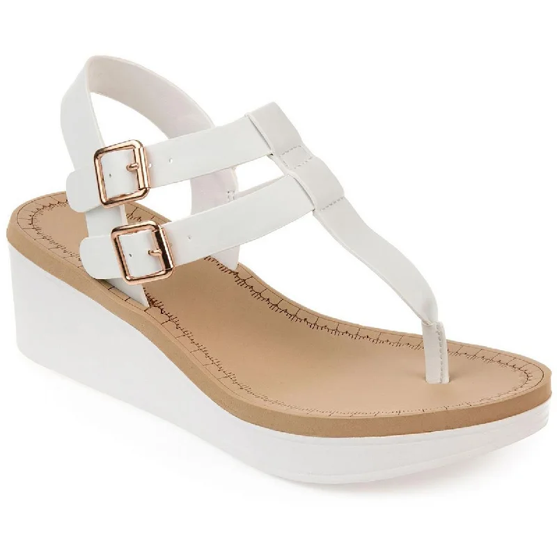 Womens Patent T Strap Thong Sandals