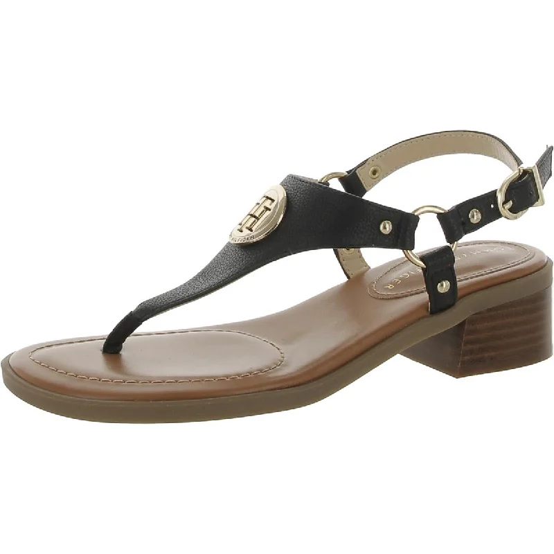 Womens Faux Leather Thong Sandals