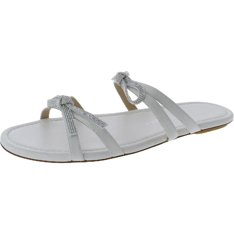 SW Bow Slide Womens Bow Leather Slide Sandals