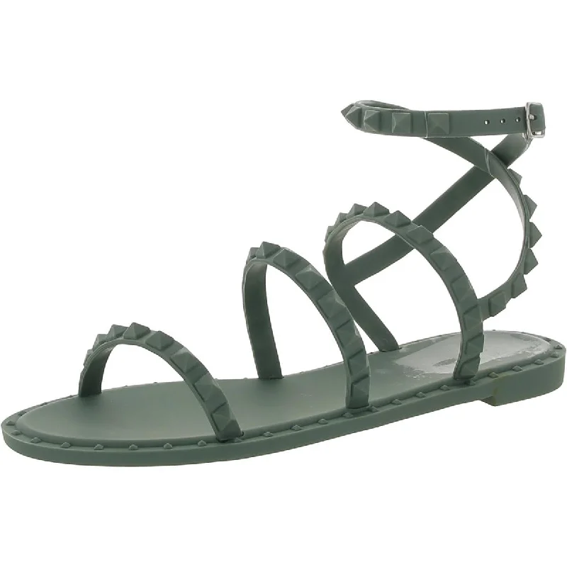 Womens Buckle Rubber Strappy Sandals