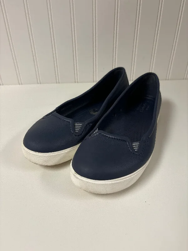 Navy Shoes Flats Crocs, Size 7