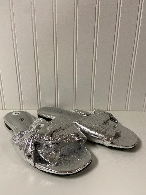 Silver Shoes Flats Clothes Mentor, Size 8