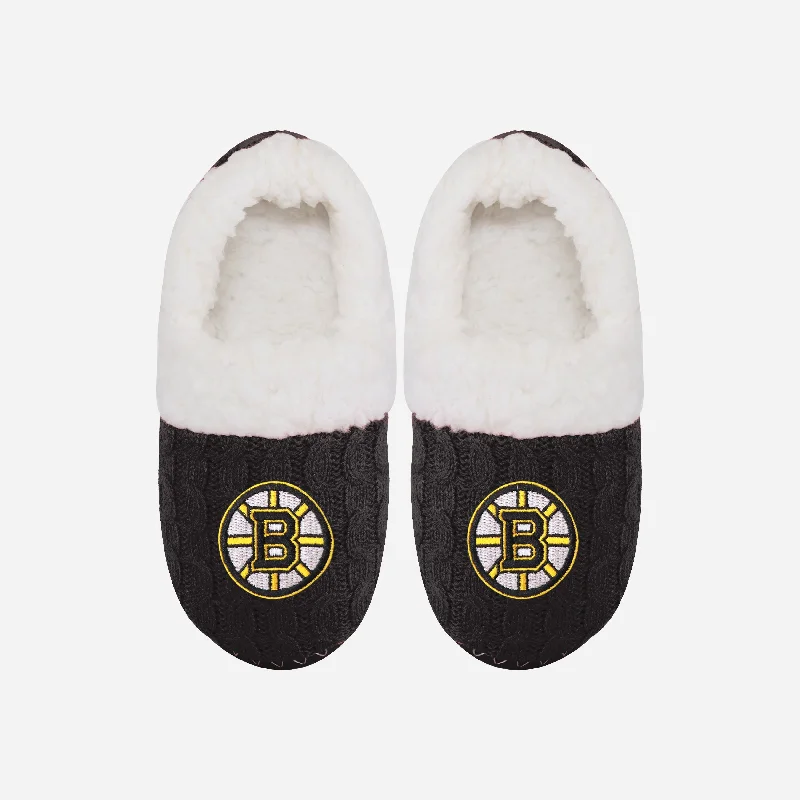 Boston Bruins Womens Team Color Moccasin Slipper