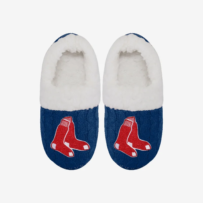 Boston Red Sox Womens Team Color Moccasin Slipper