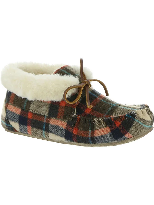 Cabin Bootie Womens Wool Blend Shearling Moccasin Slippers